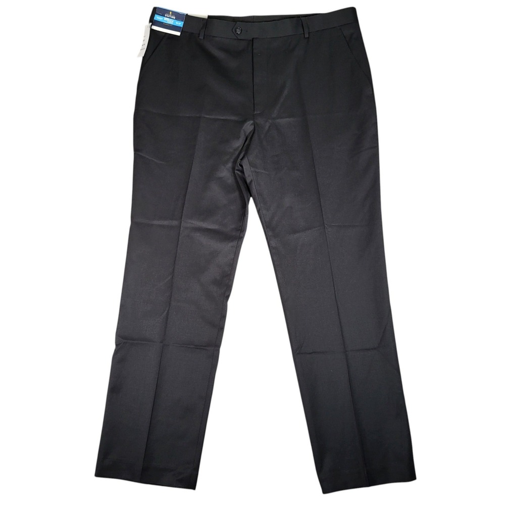 Stafford Dress Pants Mens 40x32 (Fit 41x32) Classic Fit Flat Wool Blend Stretch